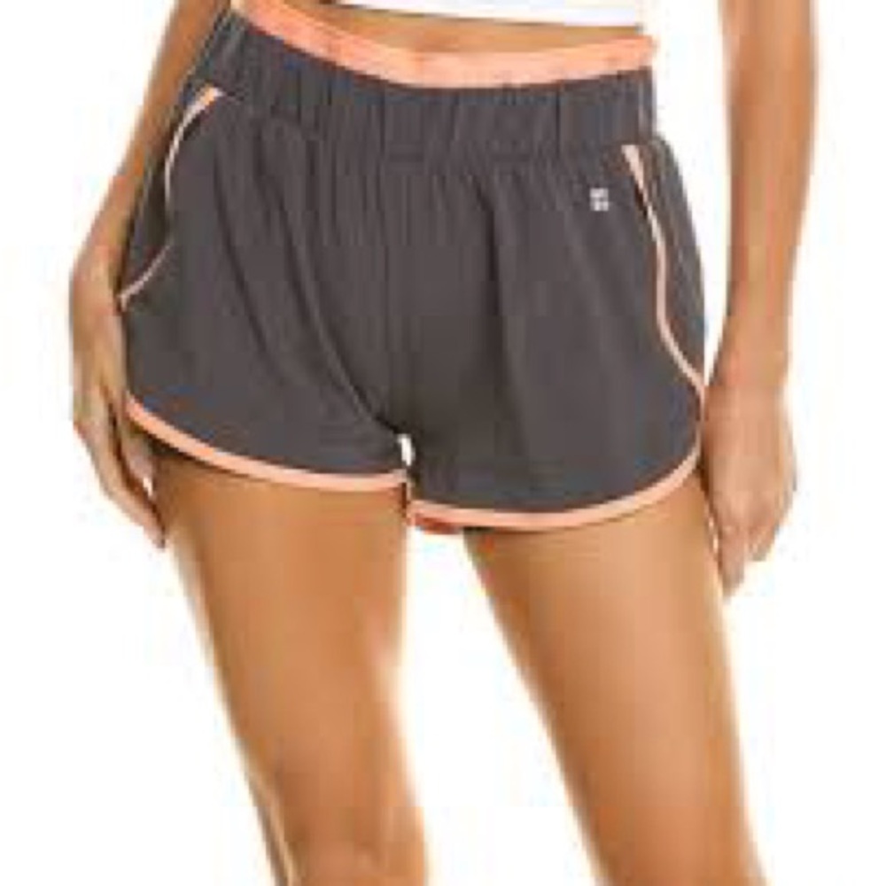 Sweaty Betty Athletic Shorts Gray and Orange with Elastic Waistband